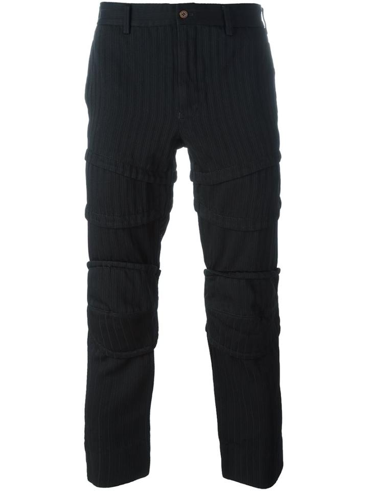 Comme Des Garçons Homme Plus Cropped Trousers, Men's, Size: Large, Black, Polyester