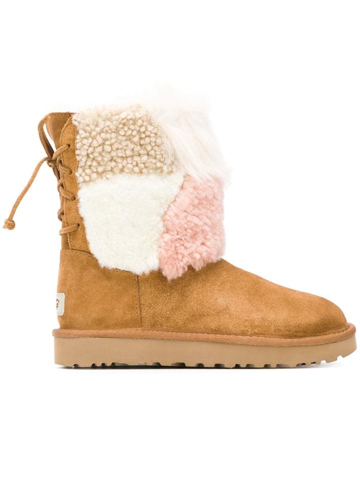 Ugg Australia W Classic Short Patchwork Fluff - Brown