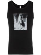 Ann Demeulemeester Black Graphic Print Sleeveless Cotton T-shirt