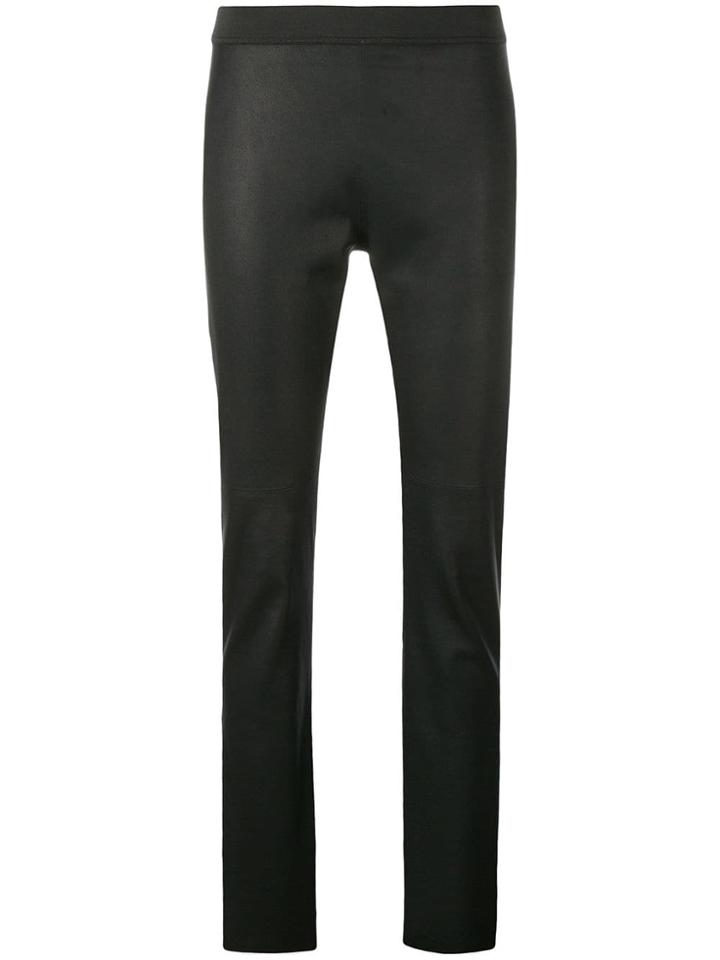 P.a.r.o.s.h. Slim Fit Leather Trousers - Black
