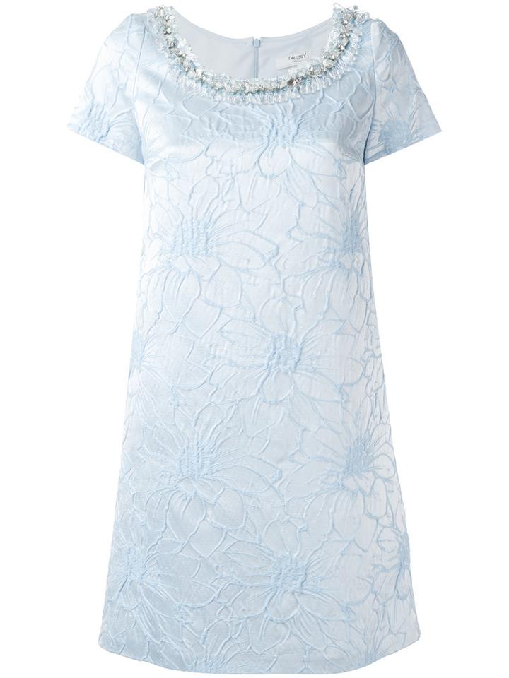 Blugirl Floral Jacquard Dress, Women's, Size: 38, Blue, Cotton/acetate/acrylic/polyester