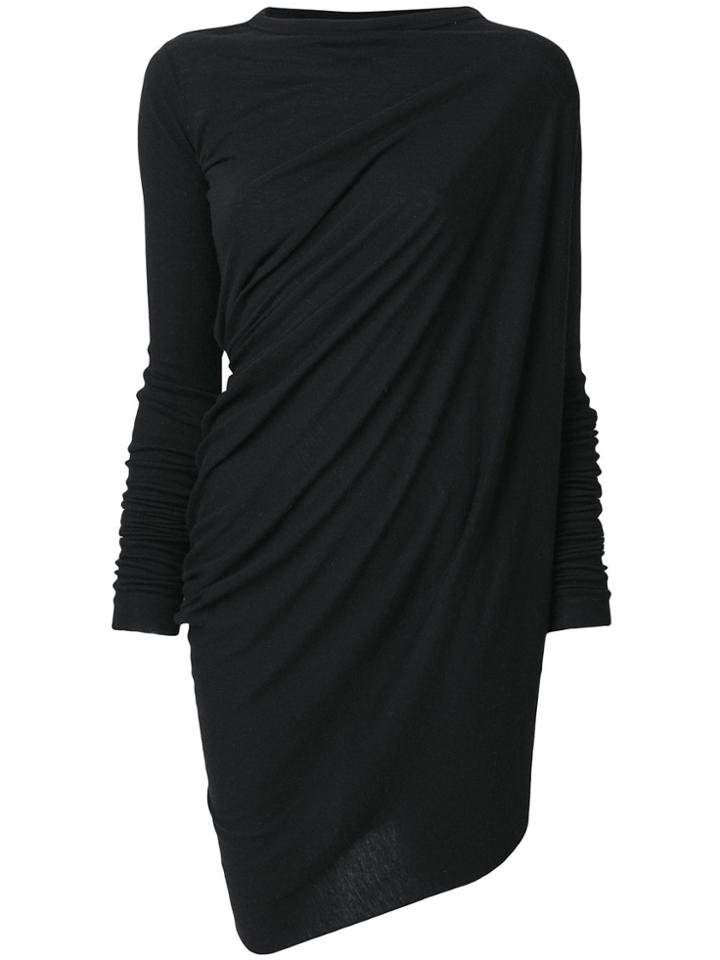 Rick Owens Lilies Boat Neck Asymmetric Sweater - Black