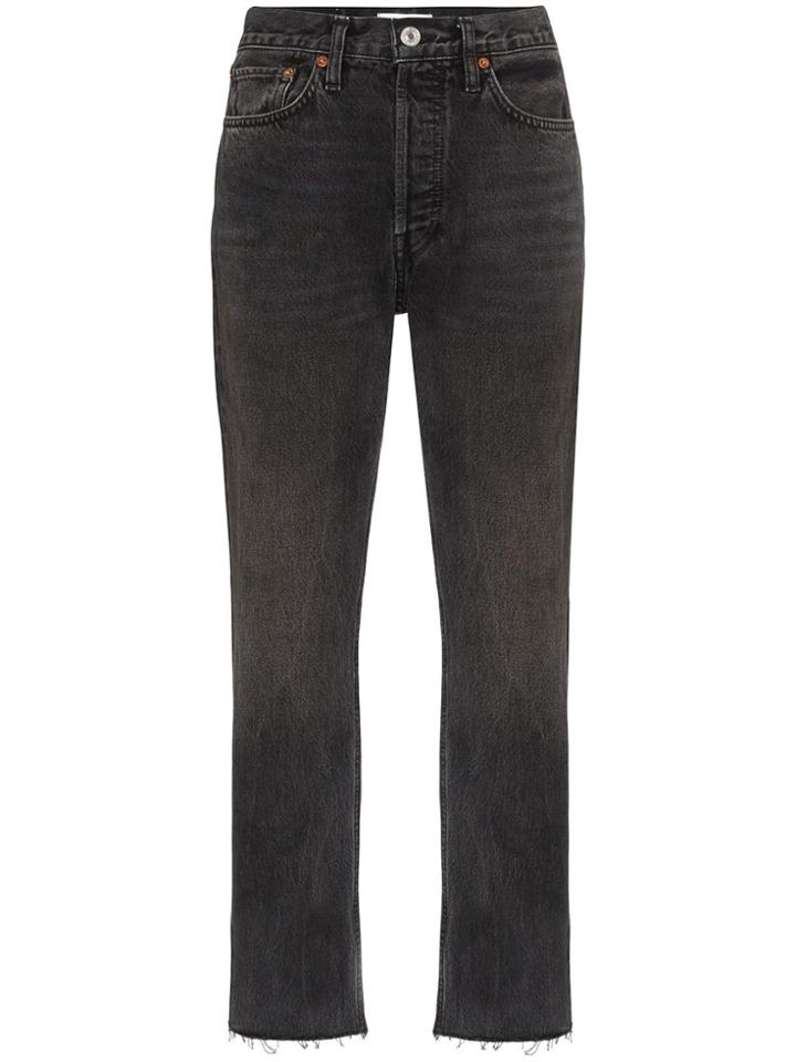 Re/done High-waist Cropped Jeans - Black