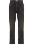Re/done High-waist Cropped Jeans - Black