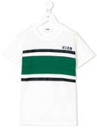 Msgm Kids Block Stripe Logo T-shirt - White