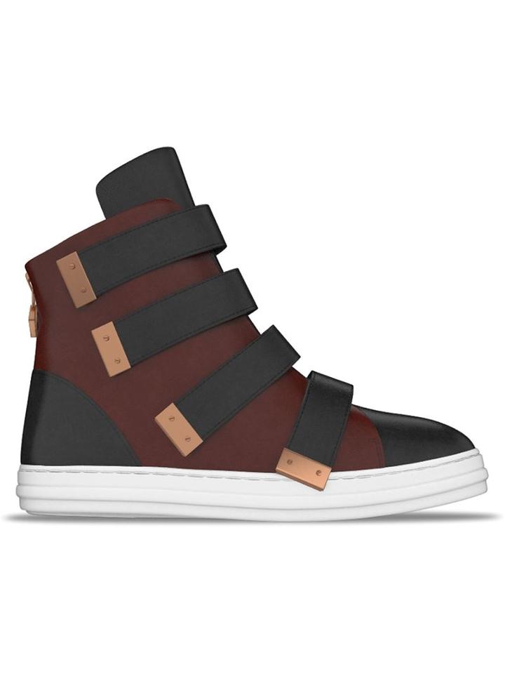 Myswear Bond Hi-top Sneakers, Women's, Size: 39, Red, Leather/rubber
