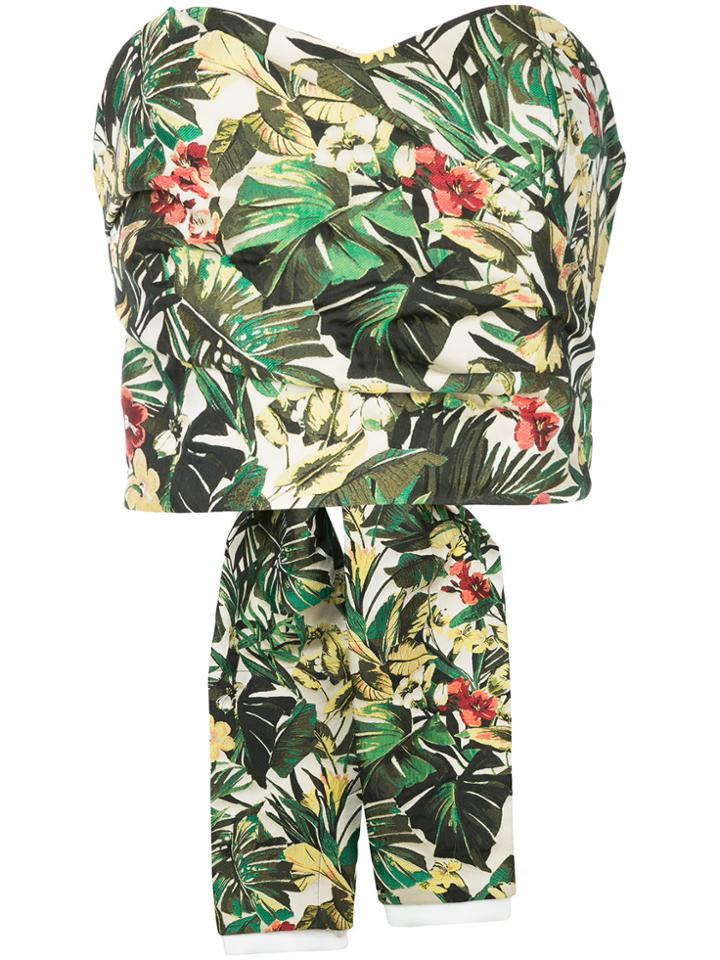 Aula Strapless Jungle Print Top - Multicolour