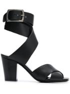 Saint Laurent Strappy Block Heel Sandals - Black