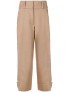 See By Chloé Wide Leg Cropped Trousers - Brown