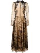Alberta Ferretti 'forest' Print Longsleeved Dress