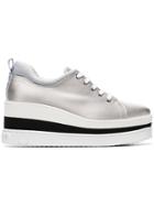 Miu Miu Silver 75 Flatform Sneakers - Grey