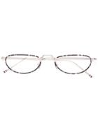 Thom Browne Eyewear Silver & Grey Tortoise Glasses