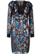 Lanvin Embroidered Floral Lace Dress, Women's, Size: 36, Blue, Viscose/silk/polyester/polyamide