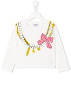 Moschino Kids - Necklace Print Top - Kids - Cotton/elastodiene - 8 Yrs, White