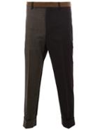 Wooster + Lardini Contrast Side Tapered Trousers, Men's, Size: 48, Black, Wool
