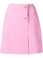 Msgm Decorative Button Wrap-around Skirt - Pink & Purple