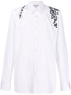Alexander Mcqueen Embroidered Floral Harness Shirt - White