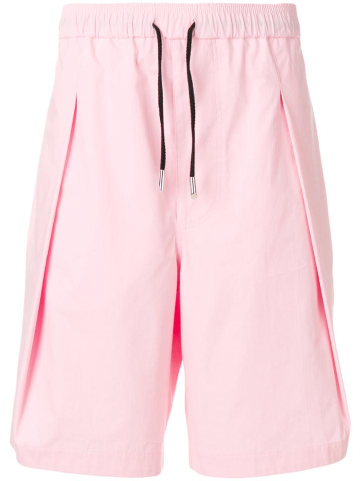 Cédric Charlier Pleated Shorts - Pink & Purple