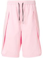 Cédric Charlier Pleated Shorts - Pink & Purple