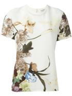 Valentino Floral Print T-shirt, Women's, Size: L, Nude/neutrals, Silk