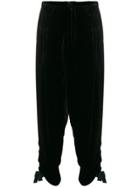 Toga Drop Crotch Trousers With Tie Cuffs - Black