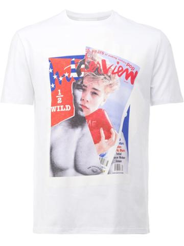 Neil Barrett 'mark Di Caprio' Print T-shirt, Men's, Size: Large, White, Cotton