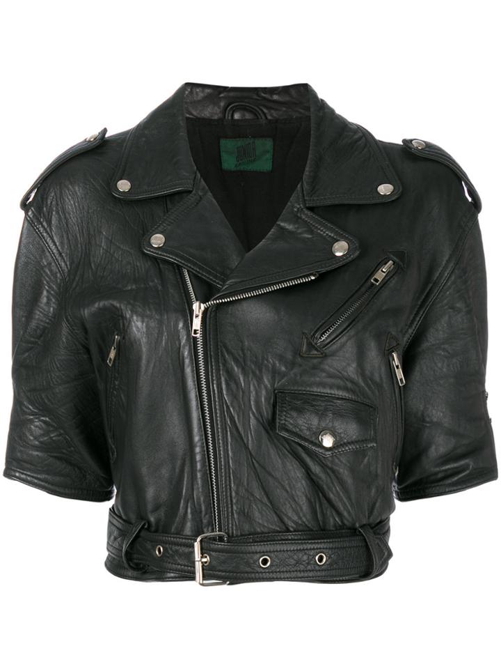 Jean Paul Gaultier Vintage Cropped Leather Jacket - Black