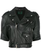 Jean Paul Gaultier Vintage Cropped Leather Jacket - Black