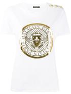 Balmain Metallic Finish Logo T-shirt - White