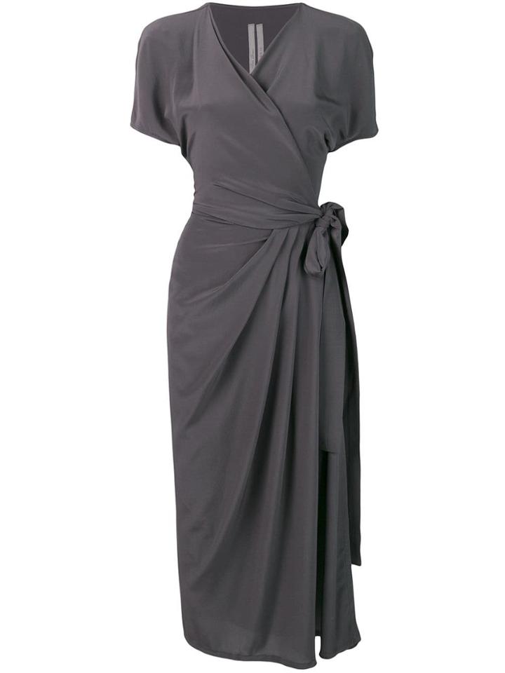 Rick Owens Long Wrap Dress - Grey