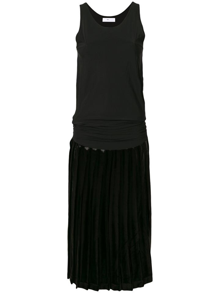 Toga Pleated Slip Dress - Black