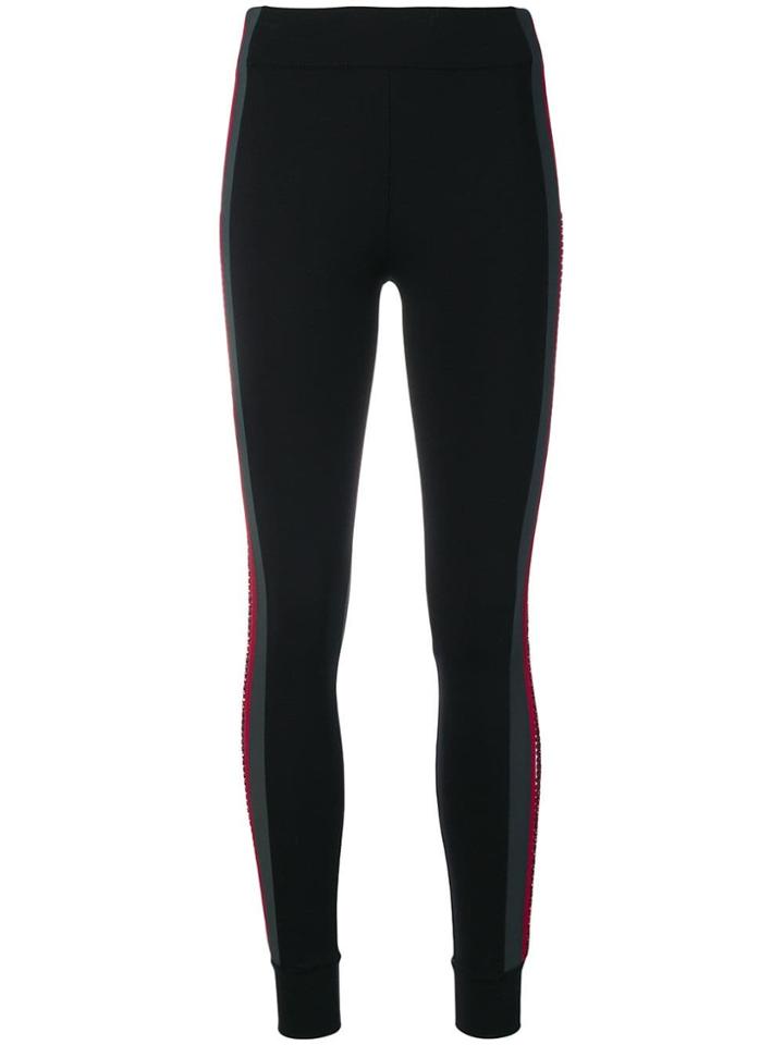 No Ka' Oi Embellished Side Stripe Leggings - Black