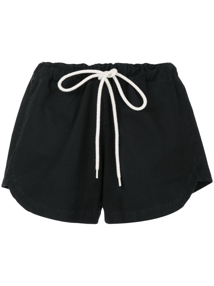 Bassike Pique Canvas Mini Shorts - Black