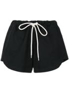 Bassike Pique Canvas Mini Shorts - Black