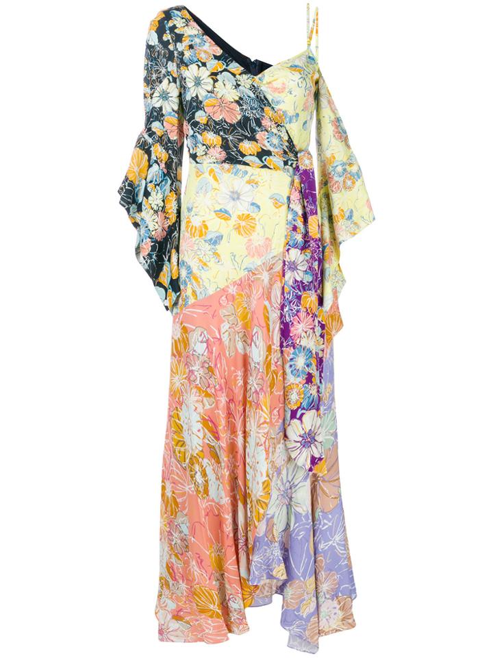 Peter Pilotto Printed Crepe Half Wrap Dress - Multicolour