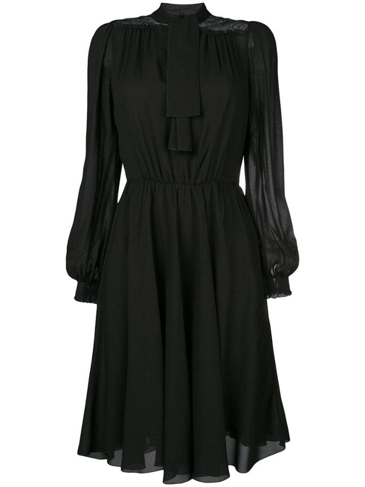 Giambattista Valli Flared Longsleeved Dress - Black
