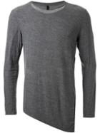Forme D'expression Asymmetric Hem Sweater, Men's, Size: Medium, Grey, Spandex/elastane/viscose/cashmere