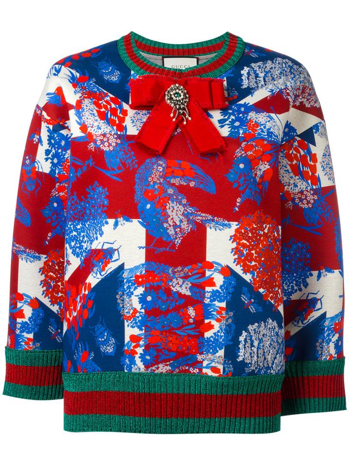 Gucci Union Jacket Lurex Trim Sweatshirt, Women's, Size: Xs, Red, Cotton/viscose/metallic Fibre/spandex/elastane