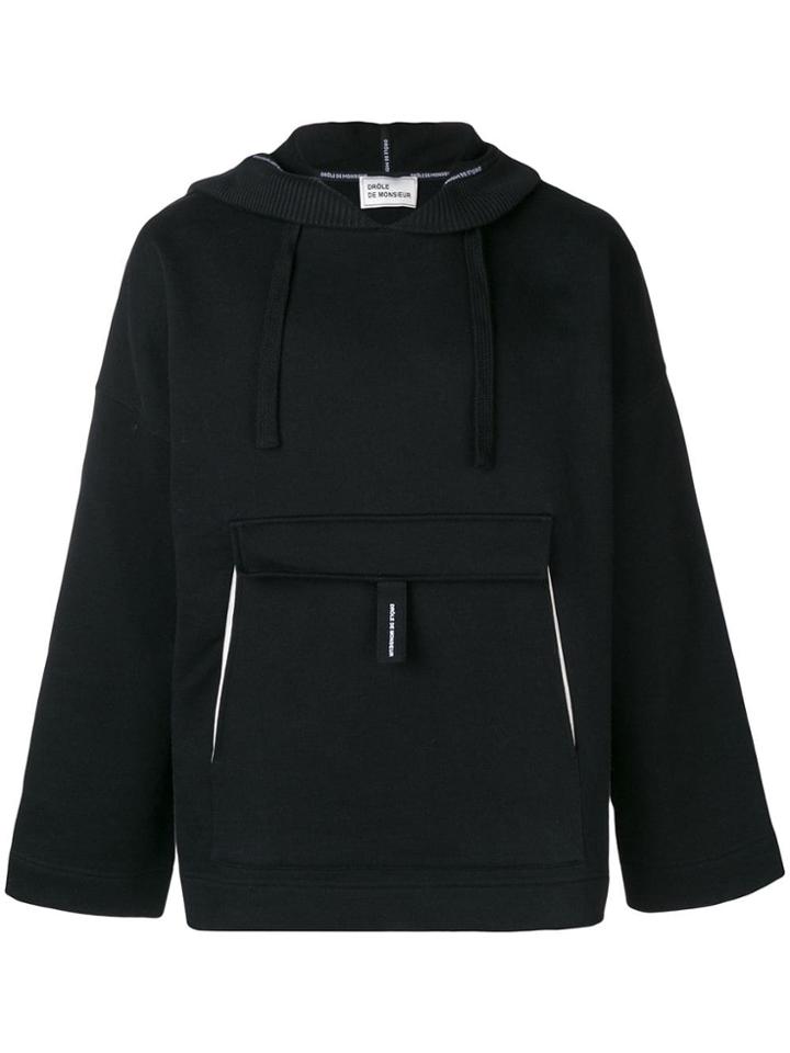 Drôle De Monsieur Loose Fitted Hoodie - Black