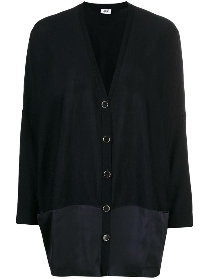 Liu Jo Oversized Contrast Panel Cardigan - Blue