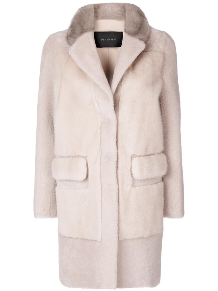Blancha Single Breasted Coat - Nude & Neutrals