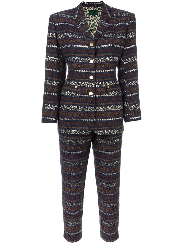 Jean Paul Gaultier Vintage Two Piece Patterned Trouser Suit -