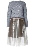 Kolor Knitted Flared Dress, Women's, Size: 2, Grey, Nylon