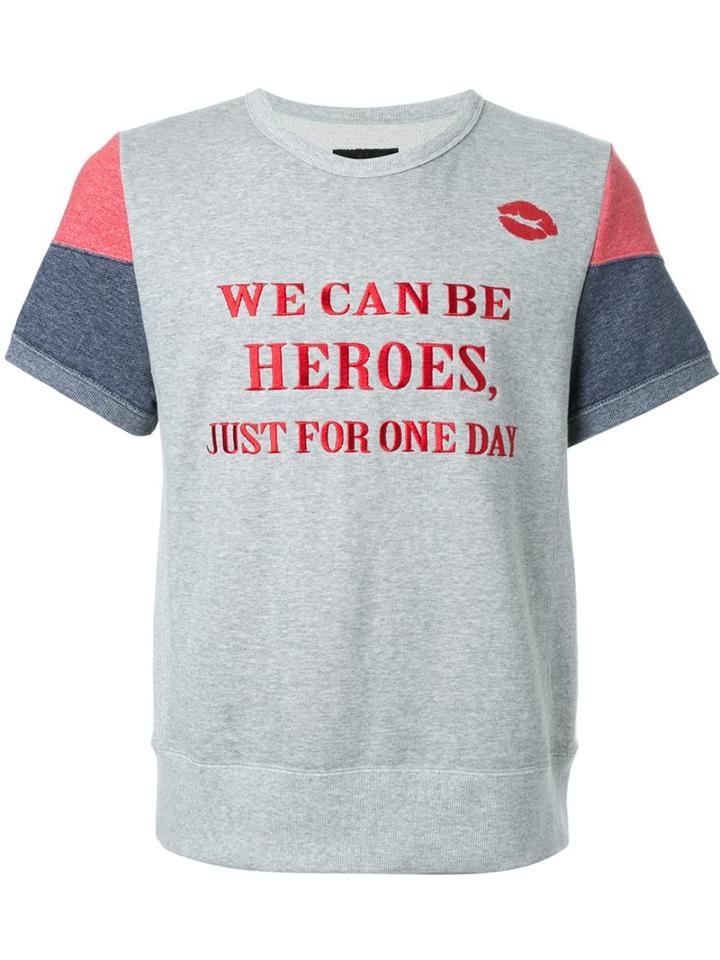 Dresscamp Heroes Print T-shirt, Adult Unisex, Size: Medium, Grey, Cotton