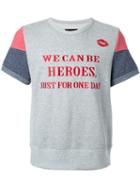 Dresscamp Heroes Print T-shirt, Adult Unisex, Size: Medium, Grey, Cotton