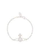 Vivienne Westwood Mini Bas Relief Logo Bracelet - Silver