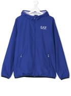 Ea7 Kids Teen Lightweight Hooded Jacket - Blue