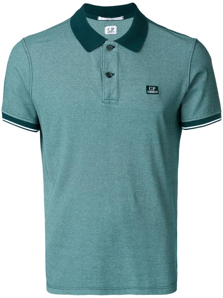 Cp Company Tonal Trim Polo Shirt - Green