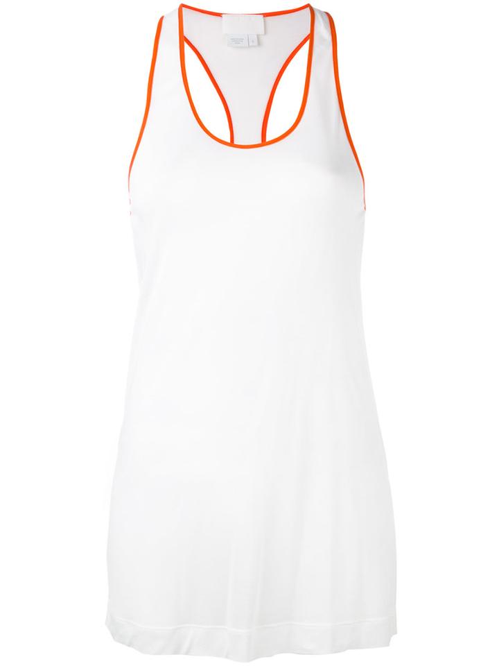 Dkny - Tank With Contrast Piping - Women - Silk/spandex/elastane/modal - M, Women's, White, Silk/spandex/elastane/modal