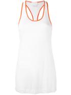 Dkny - Tank With Contrast Piping - Women - Silk/spandex/elastane/modal - M, Women's, White, Silk/spandex/elastane/modal
